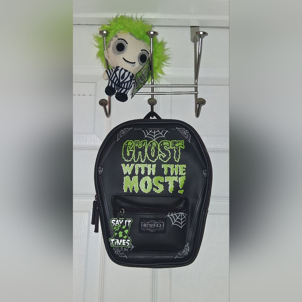 Black and Green Beetlejuice Mini Backpack The Ghost With The Most New With Tags